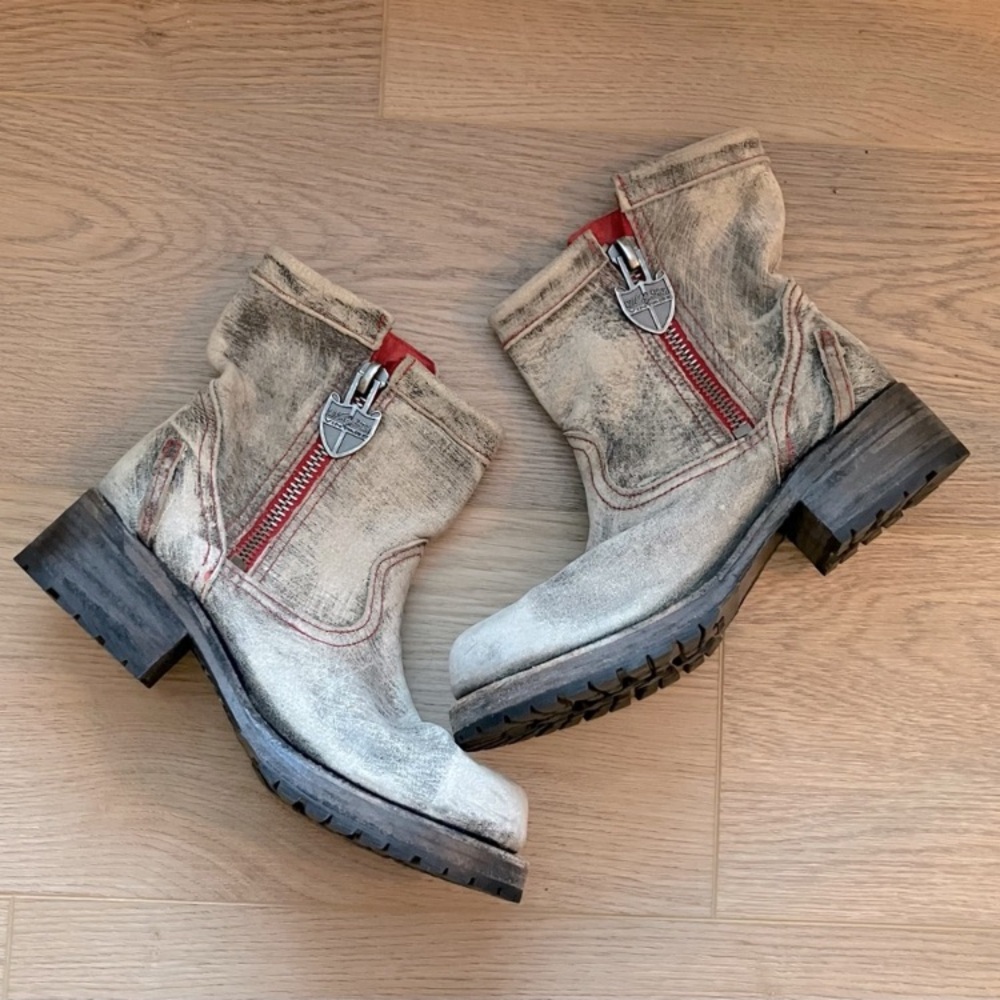 Walk by Faith Vintage Exene Distressed Moto Combat Boots – Size 6 - Picture 3 of 14